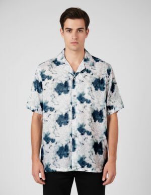 BAYA WEAVER Cuban Collar Shirt White AOP