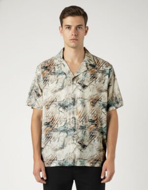 BAYA WEAVER Cuban Collar Shirt - Color Splash AOP