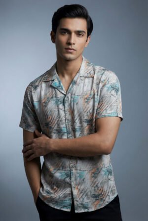 BAYA WEAVER Cuban Collar Shirt - Color Splash AOP