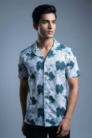 BAYA WEAVER Cuban Collar Shirt White AOP