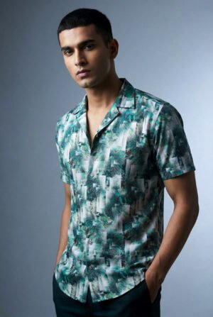 BAYA WEAVER Cuban Collar Shirt - Trendy Multi-Color AOP