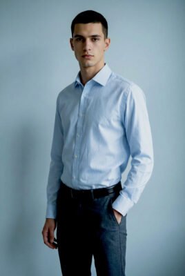 Men's Premium Light Blue step Formal Shirt