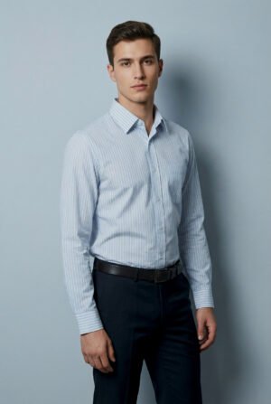 Men's Premium Light Navy step Formal Shirt