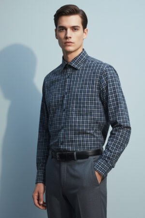 Men's Premium Black Check Formal Shirt