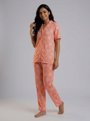 BAYA WEAVER Women's Daisy AOP Night Suit Set